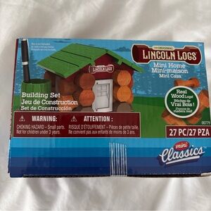 Original Lincoln Logs Mini Home 27 PC Building Set Mini Maison Real Wood Logs